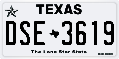 TX license plate DSE3619