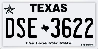 TX license plate DSE3622