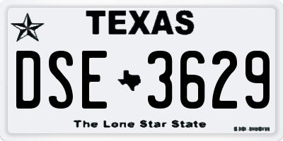 TX license plate DSE3629