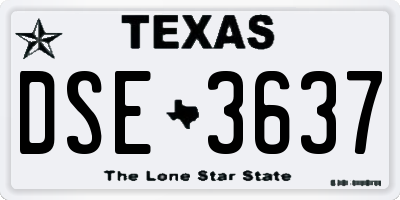 TX license plate DSE3637