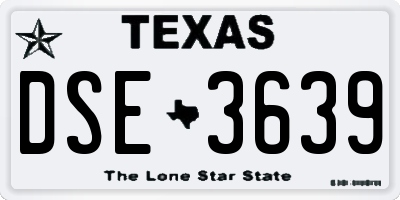 TX license plate DSE3639