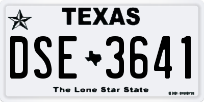 TX license plate DSE3641