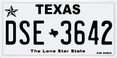 TX license plate DSE3642