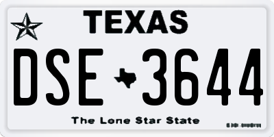 TX license plate DSE3644