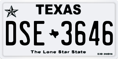 TX license plate DSE3646