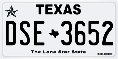 TX license plate DSE3652