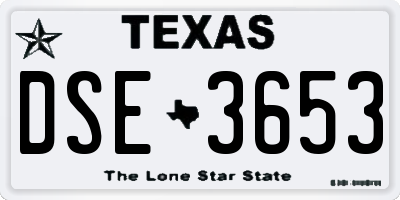 TX license plate DSE3653