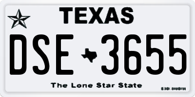 TX license plate DSE3655