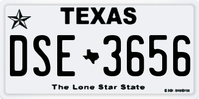 TX license plate DSE3656