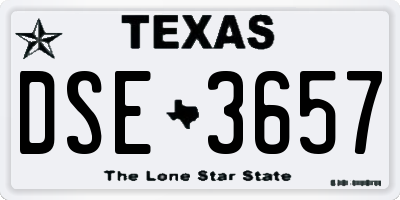 TX license plate DSE3657