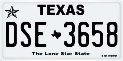 TX license plate DSE3658