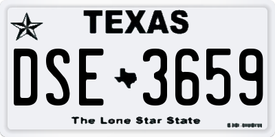 TX license plate DSE3659