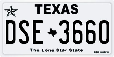 TX license plate DSE3660