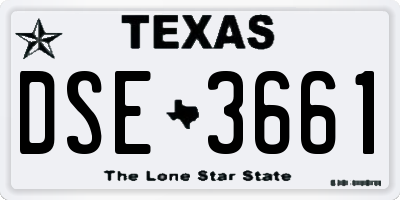 TX license plate DSE3661