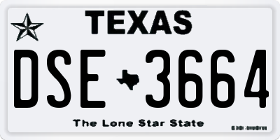 TX license plate DSE3664