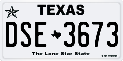 TX license plate DSE3673