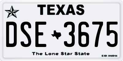 TX license plate DSE3675