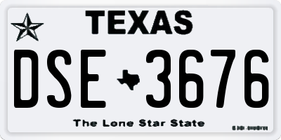 TX license plate DSE3676