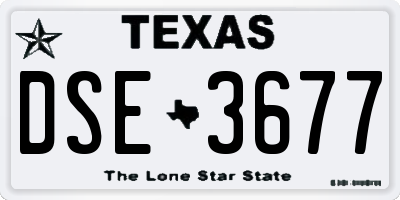 TX license plate DSE3677