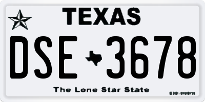 TX license plate DSE3678