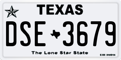 TX license plate DSE3679