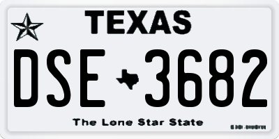 TX license plate DSE3682