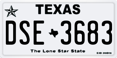 TX license plate DSE3683