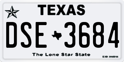 TX license plate DSE3684