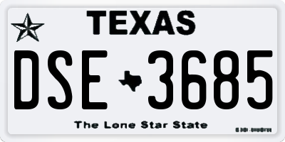 TX license plate DSE3685