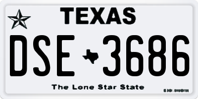 TX license plate DSE3686