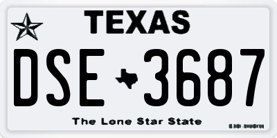 TX license plate DSE3687