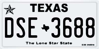 TX license plate DSE3688