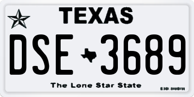 TX license plate DSE3689