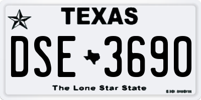 TX license plate DSE3690