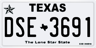 TX license plate DSE3691