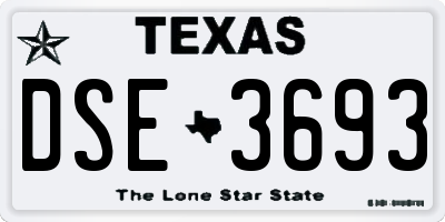 TX license plate DSE3693