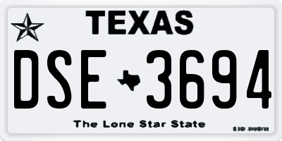 TX license plate DSE3694