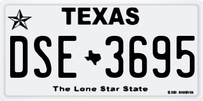 TX license plate DSE3695