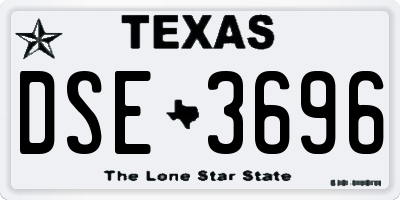 TX license plate DSE3696