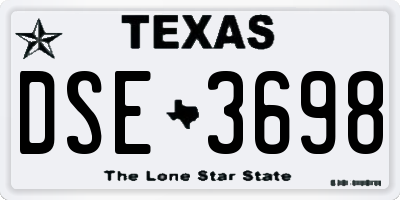 TX license plate DSE3698