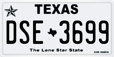 TX license plate DSE3699