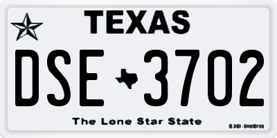 TX license plate DSE3702