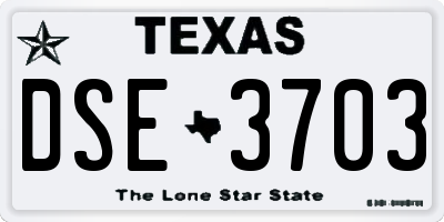 TX license plate DSE3703