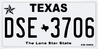 TX license plate DSE3706