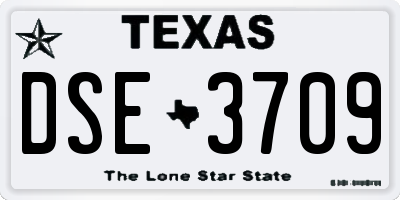 TX license plate DSE3709