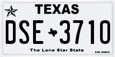 TX license plate DSE3710