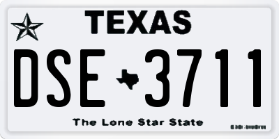 TX license plate DSE3711