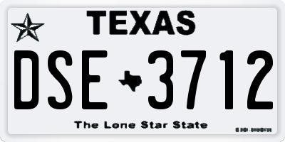 TX license plate DSE3712