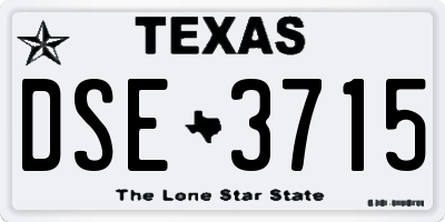 TX license plate DSE3715