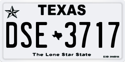 TX license plate DSE3717